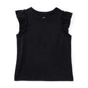 Wonder Nation Toddler Girls Tee with Flutter Sleeves, Sizes 18M-5T