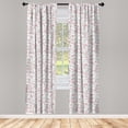 thumbnail image 4 of Ambesonne Geometric Window Curtains, Contemporary Bicolour, Each 28" W x 95" L, Dried Rose and Pale Grey, 4 of 4
