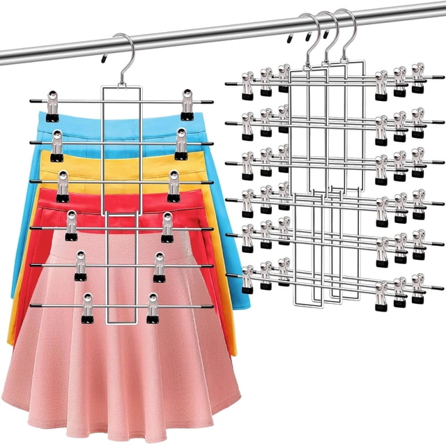 percha para pantalones organizador de armario de 6 niveles con pinzas percha para faldas y jeans percha para pañuelos ideal para dormitorio universitario