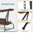 thumbnail image 5 of MCombo 3 Seat Outdoor Patio Swing Chair with Adjustable Canopy, Weather Resistant Steel Frame, 5 of 9