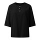 thumbnail image 4 of Camiseta informal de cuello redondo para mujer con detalle de botones - Prenda cómoda de manga corta para primavera-verano - Tejido fácil de cuidar, 4 of 5