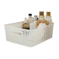 thumbnail image 4 of Simplify Medium Herringbone Storage Bin 14" x 11.5" x 5.15" in White, 4 of 6