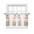thumbnail image 2 of Sheer Curtains 45 Inches Long, Happy Birthday Light Filtering Window Curtains for Living Room/Bedroom, Colorful Star Funny Celebration Rod Pocket Voile Sheer Curtain Drapes, 52"W x 45"L, 2 Panels, 2 of 8