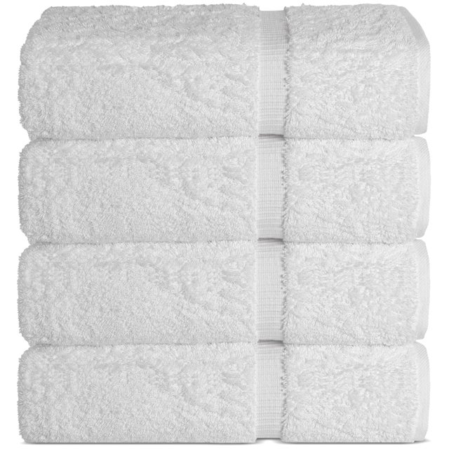 Toallas Chakir Turkish Linens, 100% algodón, 4 piezas, para baño, color blanco
