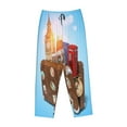 thumbnail image 4 of Sigee Trip to London Print Women's Soft Pajama Pants - Breathable and Comfortable Lounge Sleep Bottoms with Elastic Waistband and Pockets-Small, 4 of 9