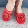 thumbnail image 3 of LAVRA Women's Chinese Sequin Mesh Floral Slipper Platform Sandals, 3 of 8