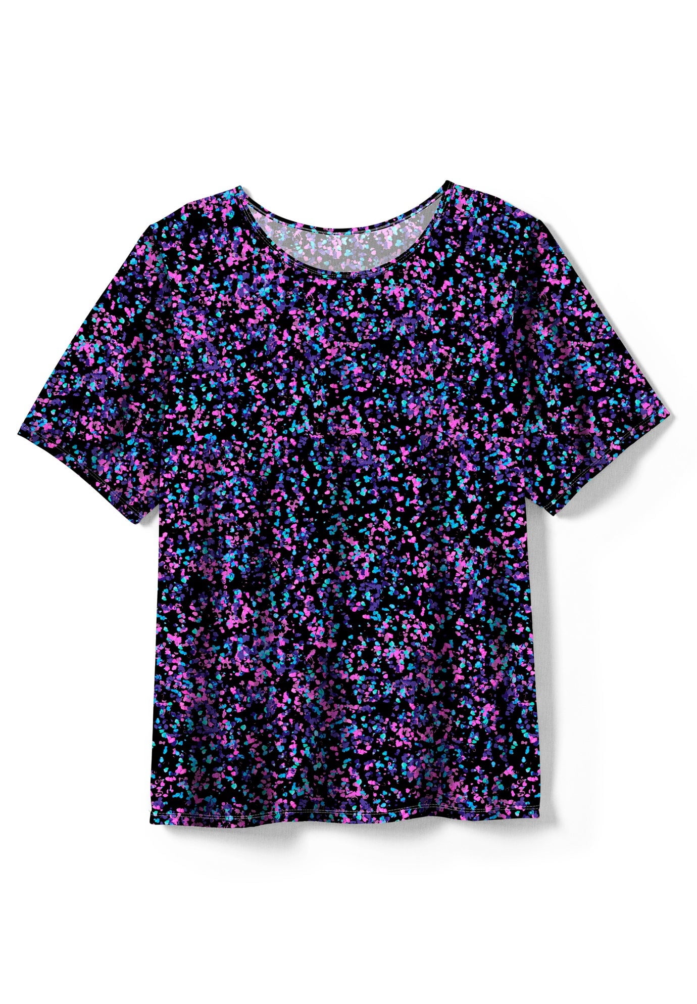 Swim 365 Women's Plus Size Chlorine-Resistant Crewneck Relaxed-Fit Swim Tee