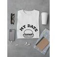 thumbnail image 3 of My Date Burger Food Graphic Men White T-Shirt, Male x-Large, 3 of 4