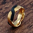 thumbnail image 2 of 100S JEWELRY Infinity Knot Design Two Tone Black Gold Tungsten Rings for Men Wedding Band Size 6-16 (Tungsten, 11.5), 2 of 6