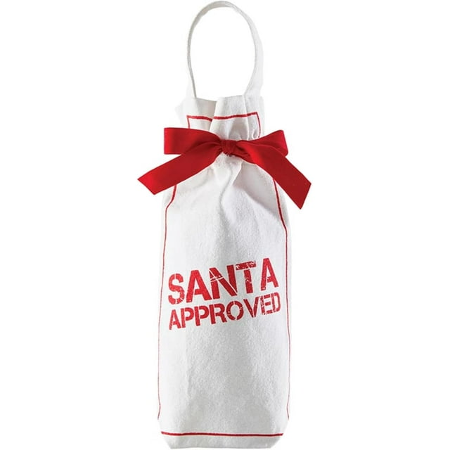 Sac à Vin en Toile de Noël Santa Barbara Design Studio avec Poignée, Designs Face à Face, Design Réutilisable, Sac Cadeau, 6 Pouces L x 12,5 Pouces L x 2,5 Pouces P, Approuvé par le Père Noël