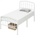 thumbnail image 4 of Yaheetech Metal Bed with Arched Headboard and Footboard, White, Twin, 4 of 7