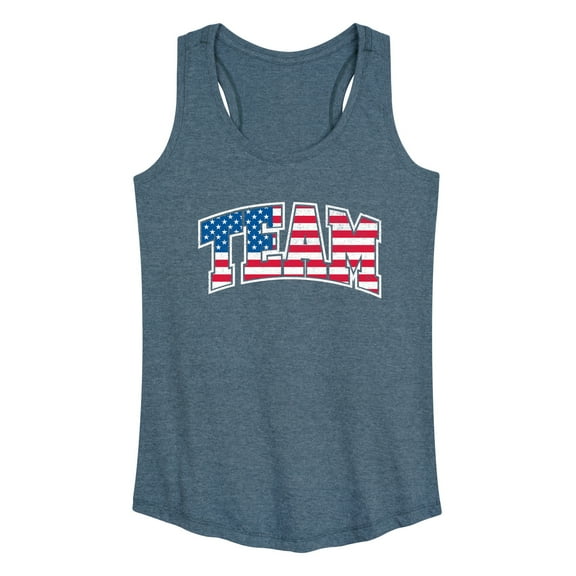 Instant Message - American Flag Team - Women's Racerback Tank Top
