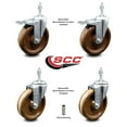 thumbnail image 2 of 5 Inch High Temp Phenolic Swivel 3/8 Inch Stem Caster Set 2 Total Lock Brake SCC, 2 of 2