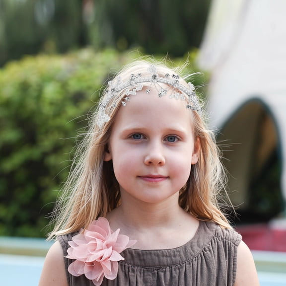 HOOWIFFY Princess Headband Lightweight Floral Hairband for Wedding Birthday and Party