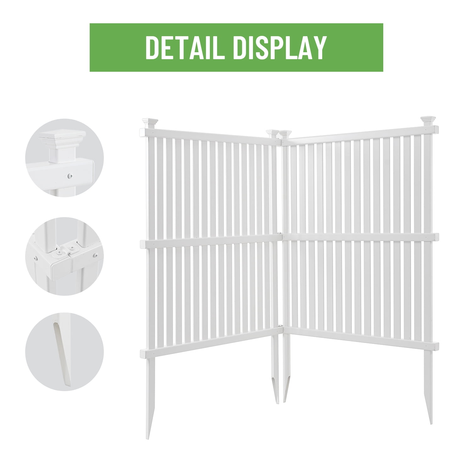 Outdoor Privacy Screen Panel Set, Shield Barrier for Air Conditioner and Trash Can in Patio Garden, White