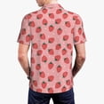 thumbnail image 3 of Balery Strawberries Printed Men’s Short Sleeve Polo Shirt, Midweight Men's Shirt,Golf Polo shirts -Large, 3 of 8
