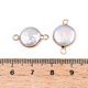thumbnail image 3 of Electroplated Natural Keshi Pearl Flat Round Connector Charms Cultured Freshwater Pearl Baroque Pearls Links Golden Seashell Color 18~19x11~11.5x5~5.5mm Hole: 1.8mm, 3 of 3