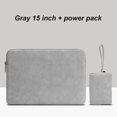 thumbnail image 1 of Funda para computadora portátil Funda de cuero impermeable para computadora portátil con cremallera Funda para computadora a prueba de golpes, gris, 15 pulgadas, bolsa de cargador Scienceny EL002886-11, 1 of 2