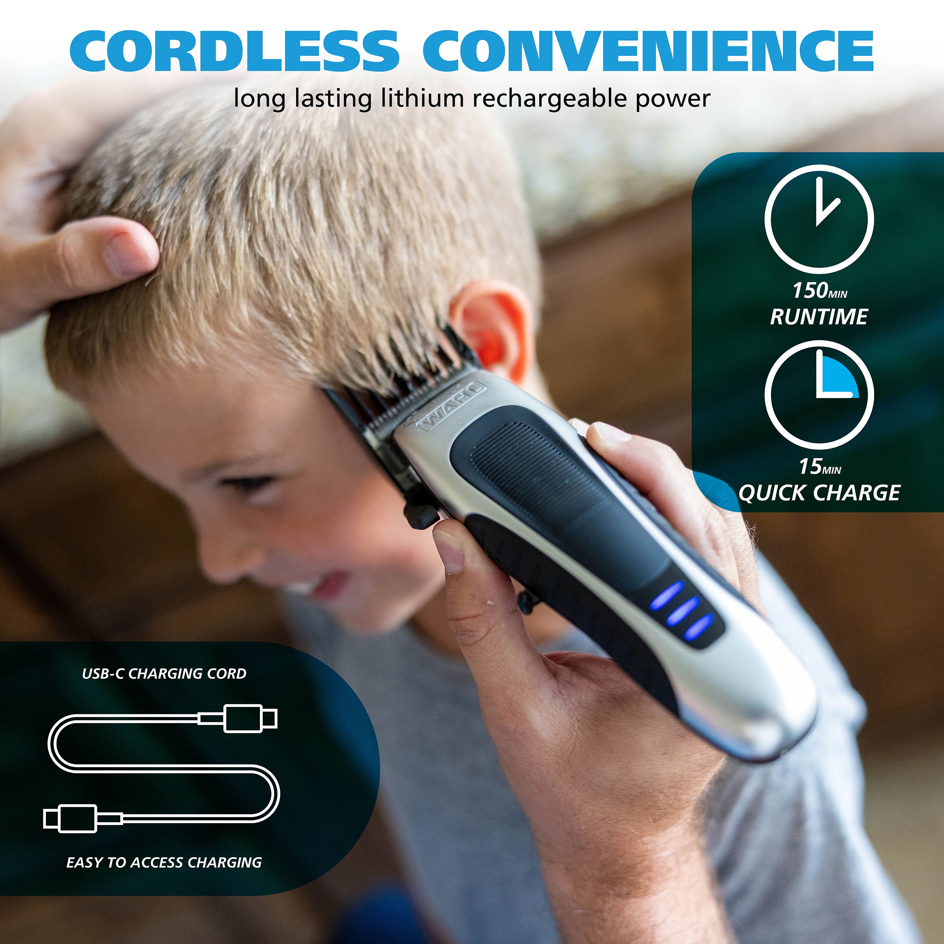 Wahl LI+ Deluxe Chrome Pro Cordless Hair Clippers & Beard Trimmer