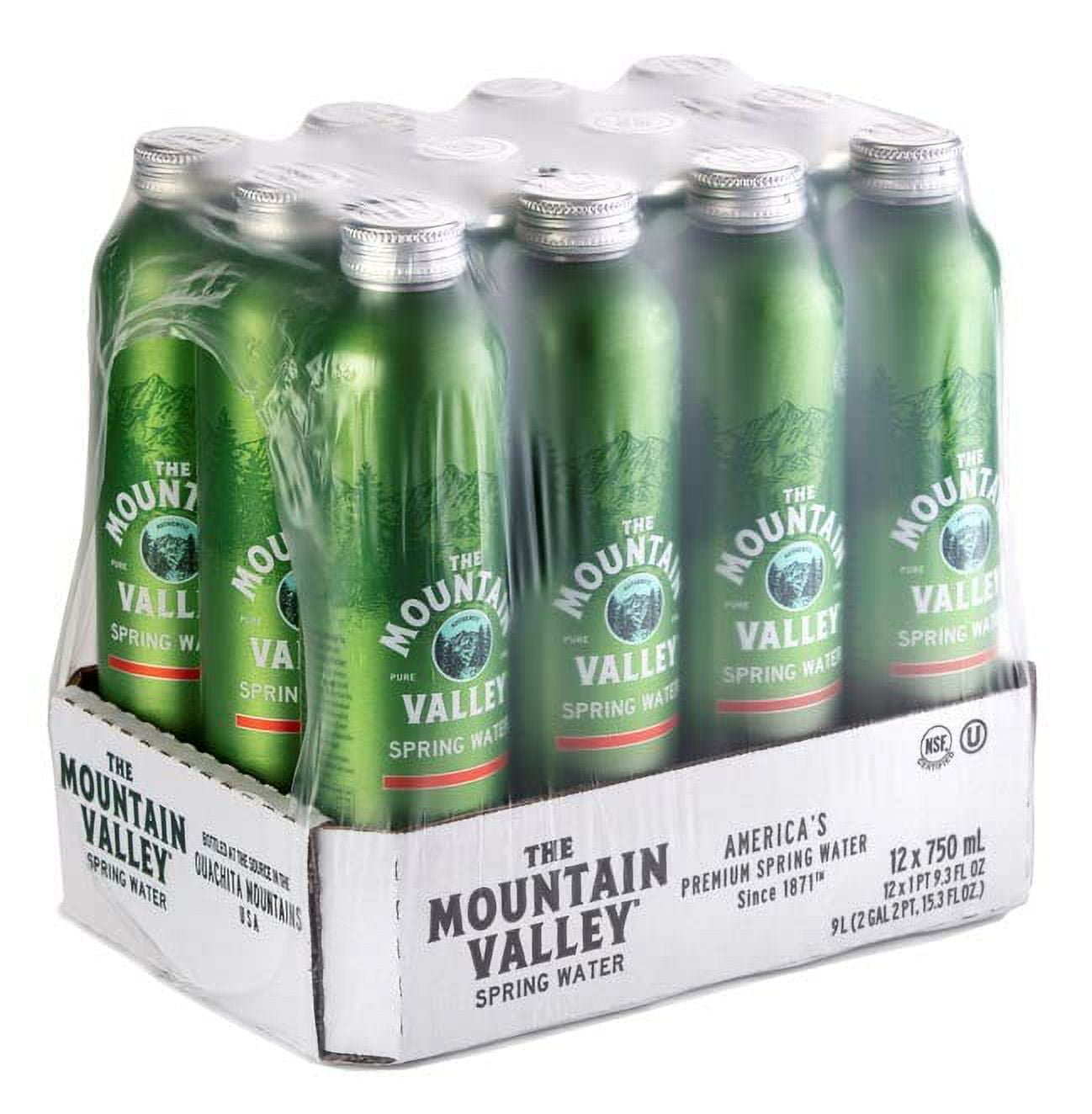 The Mountain Valley 750 mL Spring Water in Aluminum Can 12pk