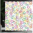 thumbnail image 3 of Ambesonne Summer Shower Curtain, Colored Geometric Circle, 69"Wx84"L, Lavender Salmon, 3 of 4