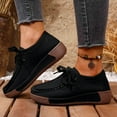 thumbnail image 4 of Platform Wedge Penny Loafers Fashion Sneakers for Women 2025 Fall Suede Wide Width Casual Walking Shoes, 4 of 8
