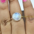 thumbnail image 4 of Natural Blue Rainbow Moonstone 925 Sterling Silver Handmade Statement Ring Gift Jewelry For Women, 4 of 5