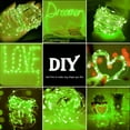 thumbnail image 3 of Cadena de luces LED 2M 20LED Alambre Micro luces de hadas Decoración navideña Cadena de luces AA Funciona con pilas para fiesta, jardín, Navidad, decoración del día de San Valentín, boda (verde) brillar Electrónica, 3 of 5