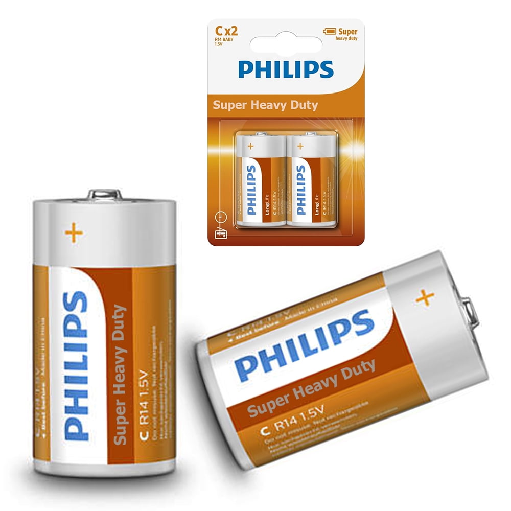 48 Philips C Size Batteries Wholesale Battery R14 1.5V Heavy Duty