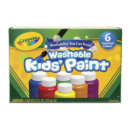 Crayola 6 Count Washable Kids Paint In 2 Oz (Best Paint For Finger Painting)