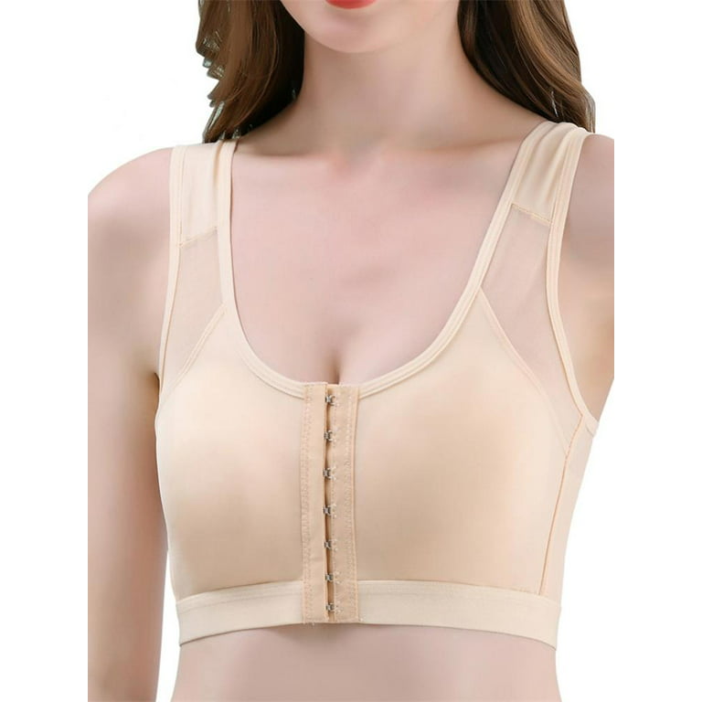 Women Post-Surgical Sports Support Bra Front Closure with Adjustable Straps  Wirefree Back Support Posture Bra Posture Corrector Tops Vest Prevent