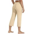 thumbnail image 5 of Mohiass Capri Pants for Women, Summer Casual Pull On Womens Capris, Women's Casual Pants & Capris, Ladies Capris with Pockets Khaki M, 5 of 5