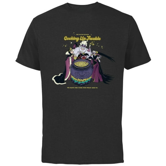 Disney Villains for Hire Potion Queens Cooking Up Trouble - Short Sleeve Cotton T-Shirt for Adults - Customized-Black
