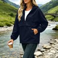 thumbnail image 3 of Trikvn Anorak Jacket Women Hooded Removable Half Zip Lightweight Pullover Windbreaker with Pockets Long Sleeve Loose Outdoor Rain Coat for Hiking, 3 of 8