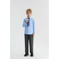 thumbnail image 3 of LOLANTA Boys Dress Shirts Button Down Shirt Long Sleeve Boys Kids Shirts and Tie Sets Solid Color Uniforms, 3 of 6