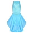 thumbnail image 6 of Haitryli Women's Mermaid Skirts Sparkly Sequins Ruffles Long Fishtail Skirt Halloween Cosplay Party Blue M, 6 of 7