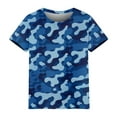 thumbnail image 5 of IYYVV Women Shirts Womens Plus Size Summer Tops Casual Dressy Scoop Neck Camo Graphic Short Sleeve Tshirt 2024 Tunic Tops To Wear With Leggings Girls Sweatshirt Dark Blue 2XL, 5 of 5