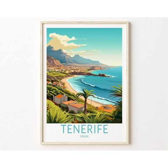 Tenerife Spain Travel Print, Tenerife Spain Travel Poster Print, Spain Coastal Wall Art, Coastal Travel Wall Decor, Birthday Gifts Wall Art, Modern Wall Decor, 8x12 UNFRAMED