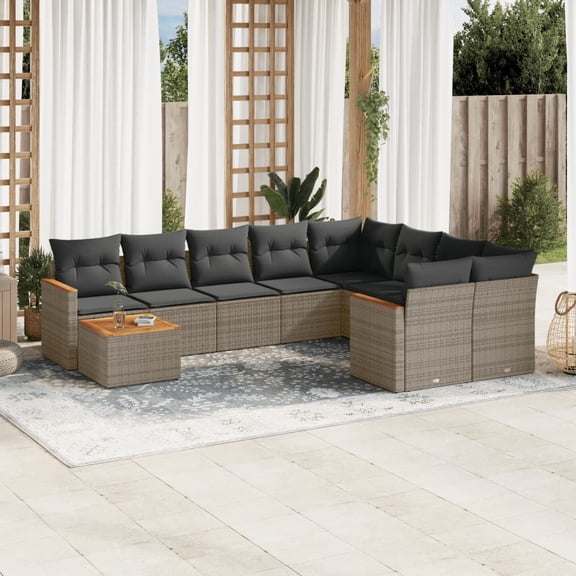 vidaXL Garden Sofa Set Gray