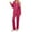 Hot Pink, variant on HAiming Womens Pajamas Set Long Sleeve V-Neck Button down Tops Pants 2 Piece Pjs Sleepwear Casual Soft Loungewear
