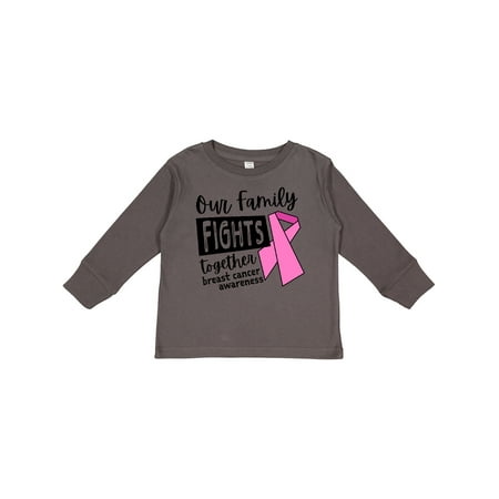 

Inktastic Our Family Fights Together Breast Cancer Awareness Gift Toddler Boy or Toddler Girl Long Sleeve T-Shirt