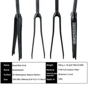 ROADNADO 700C Road Bike Fork Carbon Fiber Rigid Fork 700C*23/25MM 28.6mm Carbon Fiber Bicycle Fork Ultralight Front Forks for Road Bike Matte/Glossy Black