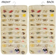 EQCOTWEA Hanging Jewelry Organizer Earring Display Pouch Accessories Storage Bag 80 Pocket