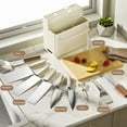 thumbnail image 5 of Kitchen Knife Holder Organizer with Utensil Storage, Multifunctional Knife Block Rack with Chopsticks Compartment and Towel Bar, Countertop Knife Storage Organizer for Kitchen, 5 of 6
