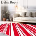 thumbnail image 2 of ODIKA 4'x6' Machine Washable Non-Slip Area Rug, Cane Stripe Shower Room with Peppermint Swirl Motifs High Traffic Rug with Pad, Red, 736280, 2 of 8