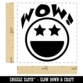 thumbnail image 2 of Wow with Happy Face Star Eyes Teacher Motivation Self-Inking Rubber Stamp Ink Stamper - Brown Ink - Small 1 Inch, 2 of 7