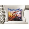 thumbnail image 4 of Ambesonne Fantasy Throw Pillow Cover 2 Pack, Tiger and Lion Head, 18", Yellow Brown Blue, 4 of 6