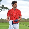 thumbnail image 3 of Saiise Chemise de Golf à Pois Rouges Coccinelles sur Fond Blanc pour Hommes Évacuation de l'Humidité Séchage Rapide Polo Performance pour Hommes-Grand, 3 of 6