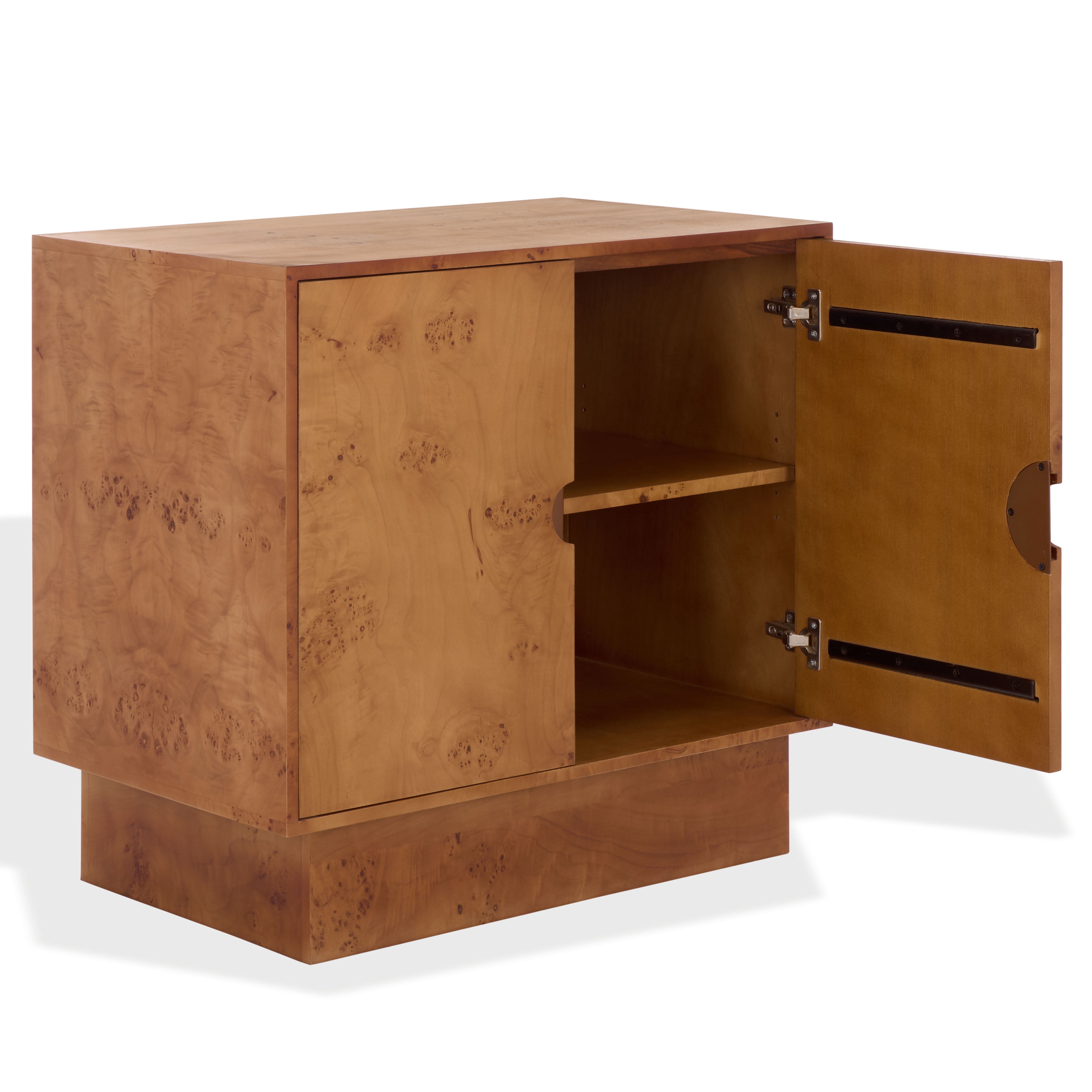 Safavieh Couture Tessly Burl Veneer Chest, Walnut Burl/Brass