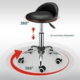thumbnail image 4 of Swivel Rolling Stool with Wheels Height Adjustable Stool Chair Drafting Chair with Backrest Black, 4 of 7